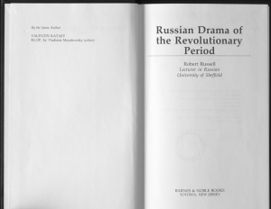 Robert Russell Russian Drama before the Revolution