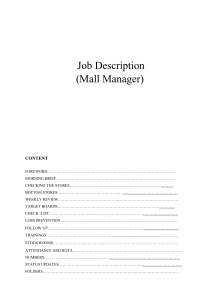 Job description for Mall Manager (RETAIL)