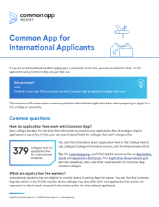 Common App for International Applicants 