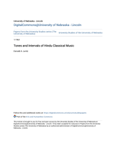 Tones and Intervals of Hindu Classical Music 