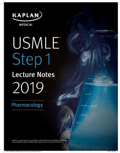 Pharmacology - Kaplan Step 1 Lecture Notes 2019
