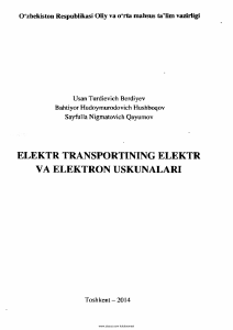 Elektr transportining elektr va elektron uskunalari (U.Berdiyev, B.Xushboqov