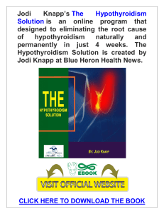 The Hypothyroidism Solution PDF, eBook by Jodi Knapp