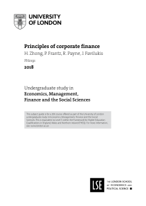 Study Guide 2018 Principles of Corporate Finance