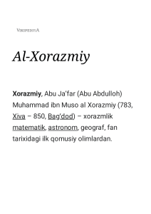 Al-Xorazmiy - Vikipediya