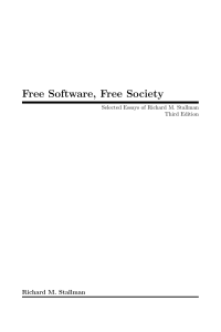 Richard M. Stallman - Free Software, Free Society
