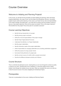 Initiating and Planning Projects course