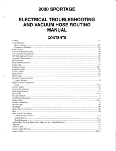 KIA Sportage 2000 ELECTRCAL TROUBLESHOOTING AND VACUUM HOUSE ROUTING MANUAL