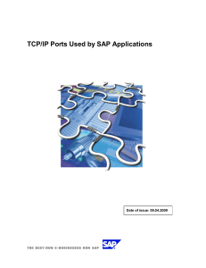 TCPIP Ports used by SAP Applications