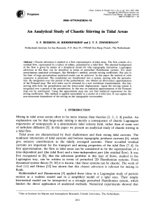 An Analytical Study of Chaotic Stirring in Tidal Areas