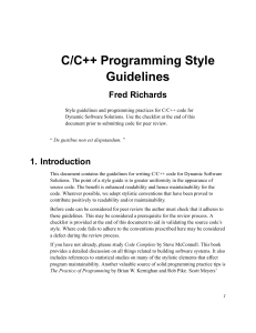 (eBook - PDF) - C & C++ Programming Style Guidlines