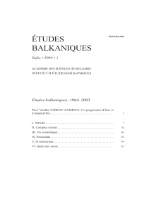 ÉTUDES BALKANIQUES 1964-2003 bibliografia
