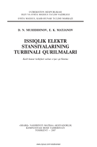 Issiqlik elektr stansiyalarining turbinali qurilmalari D Muhiddinov