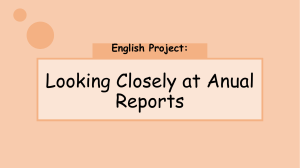 Looking closely at anual reports English project