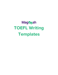 TOEFL Writing Templates
