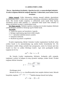 1-laboratoriya ishi. Mavzu  Algoritmlarni loyihalash. Algoritm k