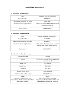 House lease agreement
