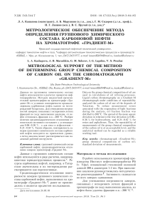 metrologicheskoe-obespechenie-metoda-opredeleniya-gruppovogo-himicheskogo-sostava-karbonovoy-nefti-na-hromatografe-gradient-m