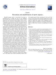 Prevention and rehabilitation of sports injuries
