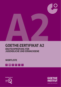 Goethe-Zertifikat A2 Wortliste