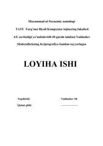 Loyiha Ishi Yuldashev SH