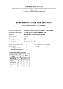 Типология объектов недвижимости