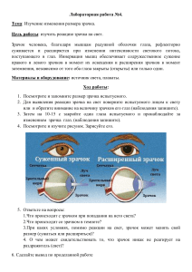 Лабораторная работа по биологии, 8 класс, тема изучение изменения размера зрачка