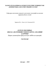 Анатомияи топографӣ ва амалияи ҷарроҳӣ Курси лексияҳо