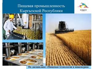 ЛК 1 Пищевая промышленность Кыргызстана