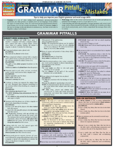 Common Grammar Pitfalls  Mistakes by QuickStudy BarCharts