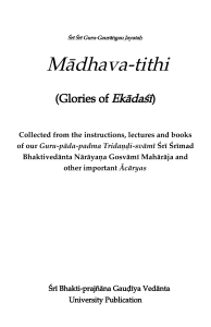 Mādhava-tithi (Glories of Ekādaśī)