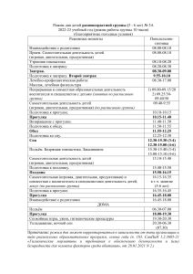 Режим дня разновозрастной логопедической группы.