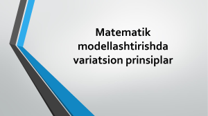 Matematik modellashtirishda variatsion prinsiplar