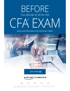 CFA Before You Take the Exam EBook