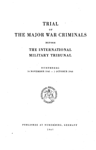 Indictment of International Military Tribunal in Nuremberg 1946