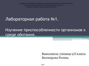 приспособление организмов к среде обитания