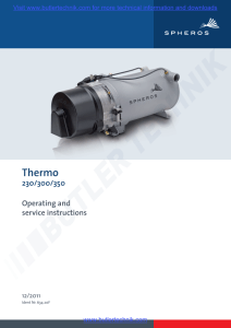 Webasto Heater Thermo 300 Operating instructions