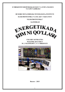 Energetikada EHMni qo'llash O'quv qo'llanma 