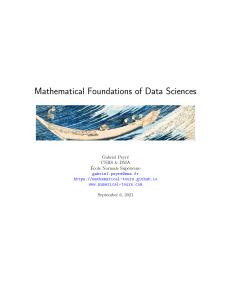 Mathematical Foundations Of Data Science