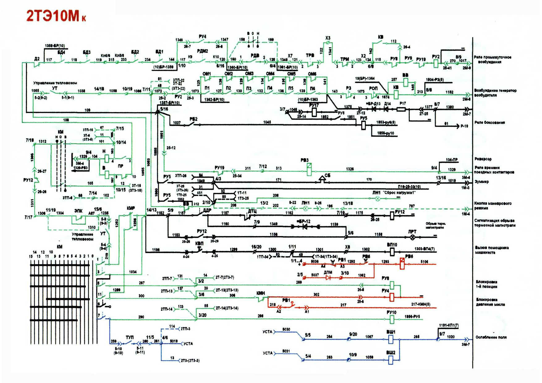 Электрическая схема 2. Электросхема тепловоза 2тэ10мк. Электрическая схема тепловоза 2т10мк. Эл схема тепловоза 2тэ10м. Цепь запуска тепловоза 2тэ10м.
