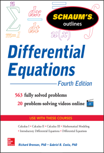 Differential Equations Bronson 4 ed 2014