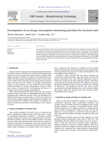 Development of an energy consumption monitoring procedure for machine tools