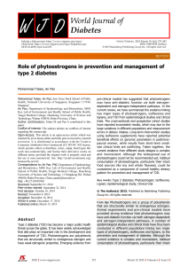 Role of phytoestrogens in prevention and management of  type 2 diabetes