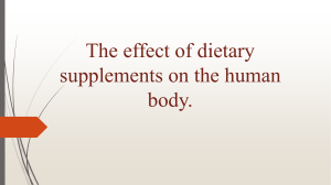 The effect of dietary supplements on the human body. — копия