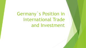 Germany`s Position in International Trade
