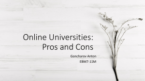 Online Universities - pros and cons