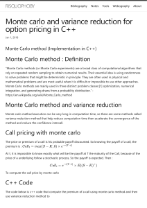 Monte carlo and variance reduction for option pricing in C++   RISQUOPHOBY