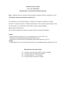 Тест по УД Организация и технология розничной торговли