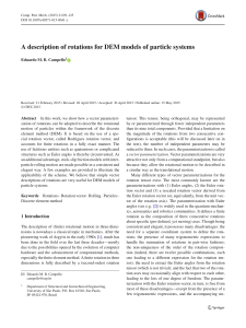 A description of rotations for DEM models of particle systems