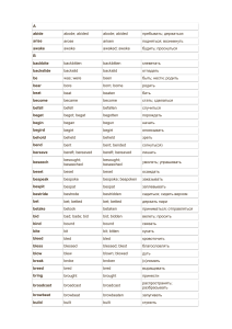 All irregular verb list